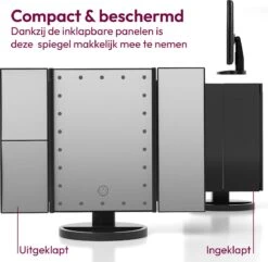 Gadgy Make Up Spiegel – Spiegel Verlichting – Moederdag Cadeautje - Cosmetica Spiegel - Scheerspiegel - Staand Met 2 Vergrootspiegels - Op Batterijen Of USB (kabel Incl) -Bekend Cosmetica Winkel 1200x1170 62