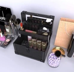 Make Up Koffer- Make Up Organizer- Beautycase -zwart -Make-upkoffer- Multifunctionele Koffer- Make-upkoffer- Sieradenkoffer- Kapperskoffer- Afneembare Schouderriem- Klassieke Zwarte Beautycase -Bekend Cosmetica Winkel 1200x1171 15