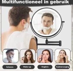 Make Up - Spiegel - Led Verlichting - 10X Vergroting - 3 Lichtstanden - Wandspiegel Rond - Badkamer - Mat Zwart - Draadloos -Bekend Cosmetica Winkel 1200x1174 15