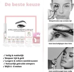 Merkloos Wimper & Wenkbrauw Lifting Set - Wimperlift - Wenkbrauwlift - Lashlift - Browlift - Proffesional Wimperlifting - Lash Lift - Wimperkit - Wenkbrauwkit - Permanent Gekrulde Wimpers - Lashes And Brows - Lash & Brow Kit -Bekend Cosmetica Winkel 1200x1177