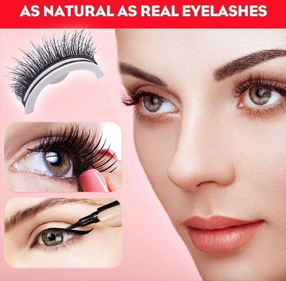 Nep Wimpers | Wimpers Zonder Lijm - Wasbaar- Waterbestendig - Windbestendig - Herbruikbaar - Extra Herbruikbare Plakrand-In Een Flits Mooi ||| 5 Nep Wimpers | Wimpers Zonder Lijm - Wasbaar- Waterbestendig - Windbestendig - Herbruikbaar - Extra Herbruikbare Plakrand-In Een Flits Mooi ||| - Afbeelding 3