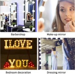 BOTC Hollywood Spiegellampen - 10 Led Spiegellampen Met 3 Lichtmodi En 10 Dimfunctie Voor Make-upspiegel - LUB90101 -Bekend Cosmetica Winkel 1200x1182 13