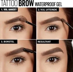 Maybelline Tattoo Brow Waterproof Wenkbrauwgel - 02 Soft Brown -Bekend Cosmetica Winkel 1200x1182 9