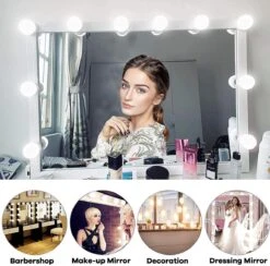 BOTC Hollywood Spiegellampen - 10 Led Spiegellampen Met 3 Lichtmodi En 10 Dimfunctie Voor Make-upspiegel - LUB90101 -Bekend Cosmetica Winkel 1200x1185 18