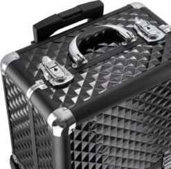 Dreamble Make-up Koffer - Make-up Trolley - Zwart - Rijdbaar - Met Wieltjes - Compact - 8 Vakken - Met Slot - 2 Sleutels -Bekend Cosmetica Winkel 1200x1186 11