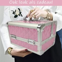 Make Up Koffer Meisjes En Dames Roze - Make Up Organizer Met Spiegel - Cosmetica Koffer - Beautycase Koffer -Bekend Cosmetica Winkel 1200x1190 21