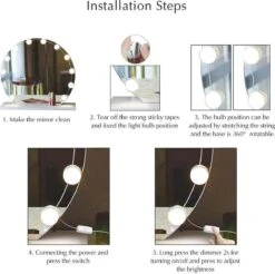 Merkloos LED Spiegel | 10 LEDS | Make-up Spiegel | Helderheid Aanpasbaar | USB Voeding | Geheugenfunctie -Bekend Cosmetica Winkel 1200x1196 32