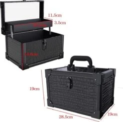Make Up Koffer- Make Up Organizer- Beautycase -zwart -Make-upkoffer- Multifunctionele Koffer- Make-upkoffer- Sieradenkoffer- Kapperskoffer- Afneembare Schouderriem- Klassieke Zwarte Beautycase -Bekend Cosmetica Winkel 1200x1196 35