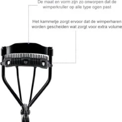 INTER-ESQUE® Wimperkruller - Eyelash Curler + 3x Gratis Extra Siliconen Pad & 3x Extra Kam - Zwart -Bekend Cosmetica Winkel 1200x1196 36