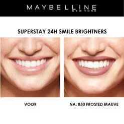 Maybelline SuperStay 24H Smile Brighters Lippenstift - 850 Frosted Mauve - Roze - Langhoudend 18 Maybelline SuperStay 24H Smile Brighters Lippenstift - 850 Frosted Mauve - Roze - Langhoudend -Bekend Cosmetica Winkel 1200x1197 1