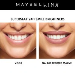 Maybelline SuperStay 24H Smile Brighters Lippenstift - 850 Frosted Mauve - Roze - Langhoudend 19 Maybelline SuperStay 24H Smile Brighters Lippenstift - 850 Frosted Mauve - Roze - Langhoudend -Bekend Cosmetica Winkel 1200x1197 2