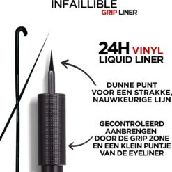 L'Oréal Paris Infailible Gip 24h Vinyl Liquid Liner Zwart - 3ml -Bekend Cosmetica Winkel 1200x1198 31