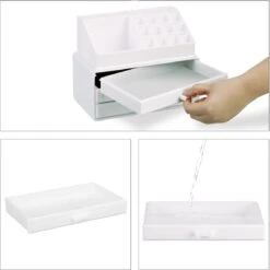 A&K 2in1 Make-up Organizer - 4 Lades Cosmetica Opbergdoos - Kaptafel - Wit -Bekend Cosmetica Winkel 1200x1198 82
