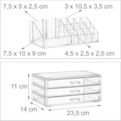Relaxdays Make-up Organizer Klein - Stapelbaar - Sieradendoosje - Cosmetica - Opbergbox - Doorzichtig -Bekend Cosmetica Winkel 1200x1198 89