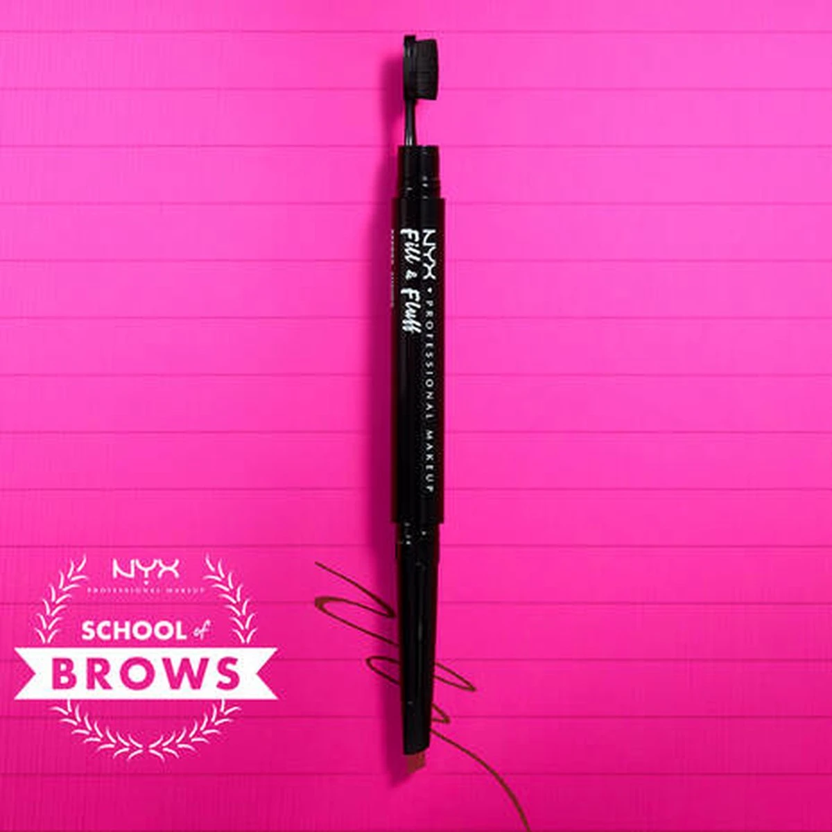 NYX Professional Makeup Fill & Fluff Eyebrow Pomade Pencil - Brunette FFEP06 - Wenkbrauwpotlood 8 NYX Professional Makeup Fill & Fluff Eyebrow Pomade Pencil - Brunette FFEP06 - Wenkbrauwpotlood - Afbeelding 6