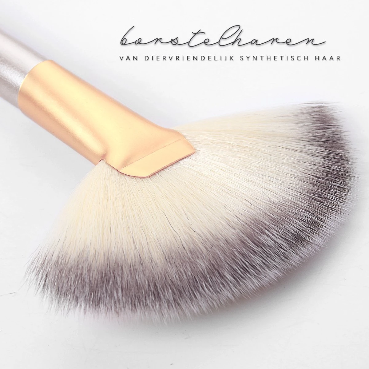 Professionele Make-up Kwastenset - 24 Delig - Beige-Goud 7 Professionele Make-up Kwastenset - 24 Delig - Beige-Goud - Afbeelding 5