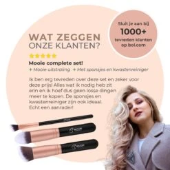 Bestope Make Up Kwasten Set Met Beauty Blenders 16 Delig - Brush Set - Kwasten Reiniger - Rosé Goud -Bekend Cosmetica Winkel 1200x1200 1814