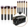 Evvie Set Van 10 Make-up Kwasten Kabuki In Etui Marble - Zwart-Goud -Bekend Cosmetica Winkel 1200x1200 1833