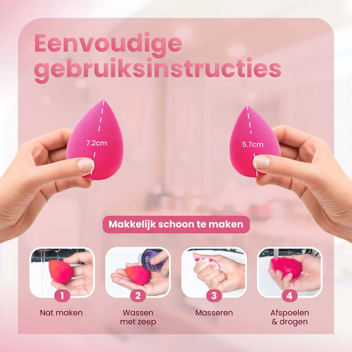 Beauty Blender - Make-up Sponsjes - Spons - 8 Stuks - Zacht & Perfecte Vorm! 6 Beauty Blender - Make-up Sponsjes - Spons - 8 Stuks - Zacht & Perfecte Vorm! - Afbeelding 4