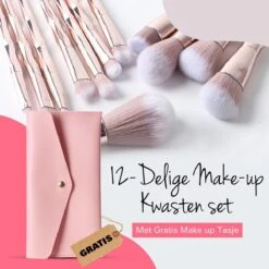 BeauRose Make Up Kwasten Set - Make Up Brush - Oogschaduw - Foundation Kwast - Poeder Kwast - Brush - Make Up - Cosmetica - Kwasten Set – Make Up Tasje - 12 Stuks -Bekend Cosmetica Winkel 1200x1200 1910