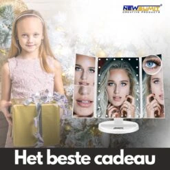 Make-Up Spiegel Met LED Verlichting - Zwart - Vergrootspiegels - Cosmetica/ Visagie Spiegel - 180° Draaibaar - Werkt Op AAA Batterijen én USB - Inclusief USB Kabel -Bekend Cosmetica Winkel 1200x1200 1966