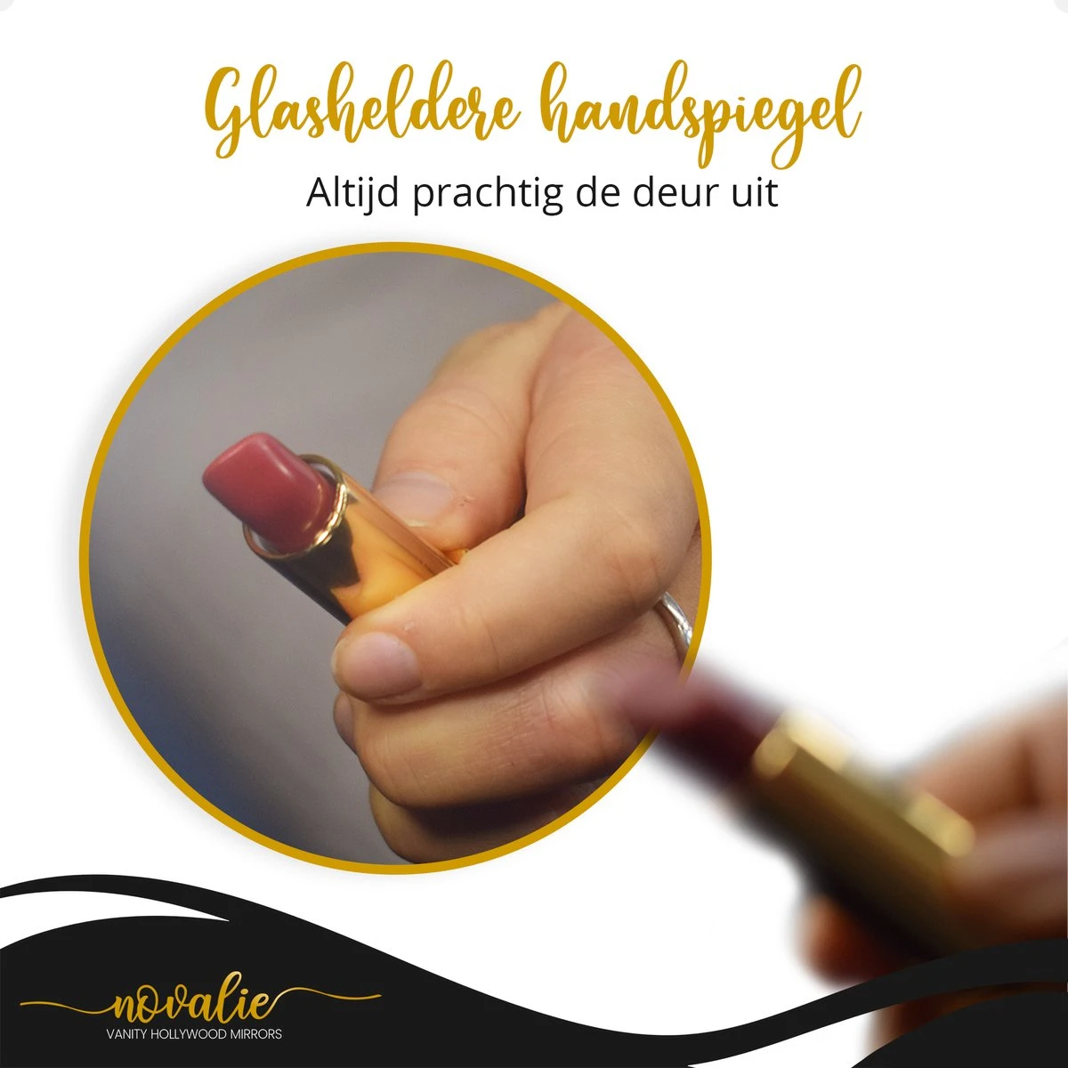 Novalie Hollywood Spiegel Met Verlichting - 65 Cm X 50 Cm - Make Up Spiegel Met Led Lampen – Visagie – Dimbaar / 3 Lichtstanden – Voor Hem / Haar Cadeau – 10x Vergroting – Met Tru-Daylight Verlichting – Wit 9 Novalie Hollywood Spiegel Met Verlichting - 65 Cm X 50 Cm - Make Up Spiegel Met Led Lampen – Visagie – Dimbaar / 3 Lichtstanden – Voor Hem / Haar Cadeau – 10x Vergroting – Met Tru-Daylight Verlichting – Wit - Afbeelding 7