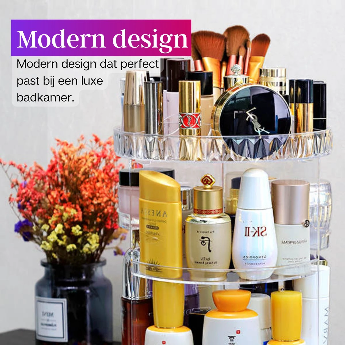 LuZana Make-Up Organizer - Beauty Organizer Voor Make Up - 360° Roterend - Opbergbox - Opbergdoos Cosmetica - Sieradendoos - Nagellak - Lippenstift - Transparant - Cadeautje Voor Vrouw 12 LuZana Make-Up Organizer - Beauty Organizer Voor Make Up - 360° Roterend - Opbergbox - Opbergdoos Cosmetica - Sieradendoos - Nagellak - Lippenstift - Transparant - Cadeautje Voor Vrouw - Afbeelding 10