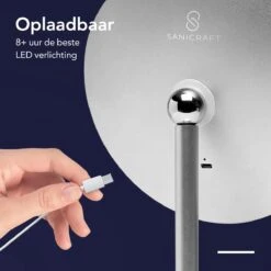 Make-up Spiegel Van Sanicraft® - USB Oplaadbaar - 360 Graden Draaibaar - Make Up Spiegel Met LED Verlichting - Afneembaar 10x Vergroting Spiegeltje - Diameter 17cm -Bekend Cosmetica Winkel 1200x1200 2064