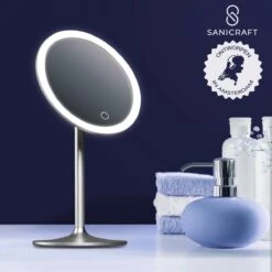 Make-up Spiegel Van Sanicraft® - USB Oplaadbaar - 360 Graden Draaibaar - Make Up Spiegel Met LED Verlichting - Afneembaar 10x Vergroting Spiegeltje - Diameter 17cm -Bekend Cosmetica Winkel 1200x1200 2065