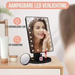 Strex Make Up Spiegel Met LED Verlichting - 3 Verlichtingsmodus - 1/10x Vergroting - 360° Verstelbaar -Bekend Cosmetica Winkel 1200x1200 2078