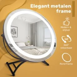 Great's® Make Up Spiegel Met LED Verlichting - ⌀ 40cm - Visagie Spiegel Rond - Extra Close Up Spiegeltje 10x - Zwart -Bekend Cosmetica Winkel 1200x1200 2084