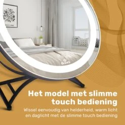 Great's® Make Up Spiegel Met LED Verlichting - ⌀ 40cm - Visagie Spiegel Rond - Extra Close Up Spiegeltje 10x - Zwart -Bekend Cosmetica Winkel 1200x1200 2086