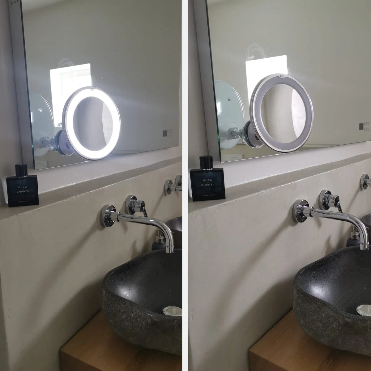Vergroot Make Up En Scheer Spiegel Met LED Verlichting - 10x Vegroting En Natuurlijk Licht Voor Cosmetica/Scheren/Epileren - 360° Graden Verstelbare Zuignap En Wandbevestiging - Badkamer/Douche/Slaapkamer - Rond – Wit 7 Vergroot Make Up En Scheer Spiegel Met LED Verlichting - 10x Vegroting En Natuurlijk Licht Voor Cosmetica/Scheren/Epileren - 360° Graden Verstelbare Zuignap En Wandbevestiging - Badkamer/Douche/Slaapkamer - Rond – Wit - Afbeelding 5