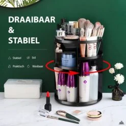 ESSIBLE Make-Up Organizer - 360° Roterend - Opbergbox - Opbergdoos Cosmetica - Sieradendoos - Nagellak - Lippenstift - Zwart -Bekend Cosmetica Winkel 1200x1200 2263