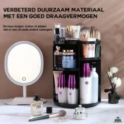 ESSIBLE Make-Up Organizer - 360° Roterend - Opbergbox - Opbergdoos Cosmetica - Sieradendoos - Nagellak - Lippenstift - Zwart -Bekend Cosmetica Winkel 1200x1200 2264