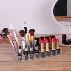UNIQ Make-up Organizer 24 Vakken (U302) - Lippenstift Organizer - Nagellak - Make-up Kwasten - Transparant -Bekend Cosmetica Winkel 1200x1200 2295