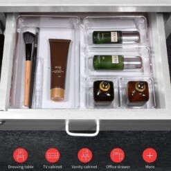 Aokyom Make-uporganizer, 18 Stuks, Kunststof Opbergdozen Voor Kantoor, Lades, Organizer, Lade-organizer, Doorzichtige Lade-inzet Voor Bureau, Keuken, Badkamer 15 Aokyom Make-uporganizer, 18 Stuks, Kunststof Opbergdozen Voor Kantoor, Lades, Organizer, Lade-organizer, Doorzichtige Lade-inzet Voor Bureau, Keuken, Badkamer -Bekend Cosmetica Winkel 1200x1200 2302