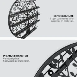 Confibel Nagellak Houder - Nagellak Flesjes Organizer - Essentiële Oliën Organizer - Rek Voor Flesjes - Wanddecoratie - Zwart -Bekend Cosmetica Winkel 1200x1200 2307