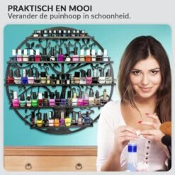 Confibel Nagellak Houder - Nagellak Flesjes Organizer - Essentiële Oliën Organizer - Rek Voor Flesjes - Wanddecoratie - Zwart -Bekend Cosmetica Winkel 1200x1200 2309