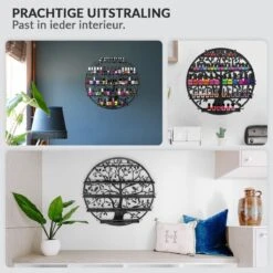 Confibel Nagellak Houder - Nagellak Flesjes Organizer - Essentiële Oliën Organizer - Rek Voor Flesjes - Wanddecoratie - Zwart -Bekend Cosmetica Winkel 1200x1200 2310