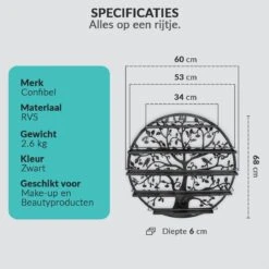 Confibel Nagellak Houder - Nagellak Flesjes Organizer - Essentiële Oliën Organizer - Rek Voor Flesjes - Wanddecoratie - Zwart -Bekend Cosmetica Winkel 1200x1200 2311