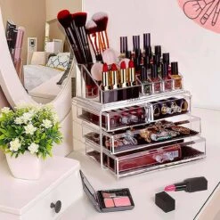 AWEMOZ Make-Up Organizer - Beauty Organizer Voor Make Up - Opbergbox - Opbergdoos Cosmetica - Sieradendoos - 20 Opbergvakken - Nagellak - Lippenstift - Transparant - Cadeau Voor Vrouw -Bekend Cosmetica Winkel 1200x1200 2348