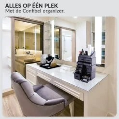 Confibel XXL Acryl Make-up Cosmetica Organizer - Verstelbare Lades - Sieraden/Make-up/Cosmetica Organizer - 11 Compartimenten - Zwart -Bekend Cosmetica Winkel 1200x1200 2388