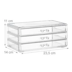 Relaxdays Make-up Organizer Klein - Stapelbaar - Sieradendoosje - Cosmetica - Opbergbox - Doorzichtig -Bekend Cosmetica Winkel 1200x1200 2406