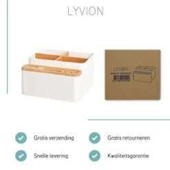 LYVION Make-up En Bureau Organizer - Kunststof En Bamboe -Bekend Cosmetica Winkel 1200x1200 2436