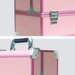 Confibel Cosmetica Koffer - Make Up Koffer Uitklapbaar - 5 Opbergbakken Make-up Koffer - Beautycase/Visagiekoffer /Cosmeticakoffer /Beautycase/ Nagelstylistekoffer - Roze -Bekend Cosmetica Winkel 1200x1200 2457