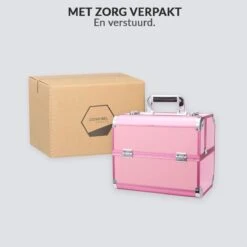 Confibel Cosmetica Koffer - Make Up Koffer Uitklapbaar - 5 Opbergbakken Make-up Koffer - Beautycase/Visagiekoffer /Cosmeticakoffer /Beautycase/ Nagelstylistekoffer - Roze -Bekend Cosmetica Winkel 1200x1200 2458