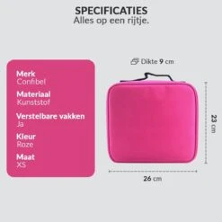 Cosmetica Koffer - Make-up Koffer Met Verstelbare Vakken - Visagie En Nagelstyliste Beauty Koffer - 26x23x9CM - Roze -Bekend Cosmetica Winkel 1200x1200 2482