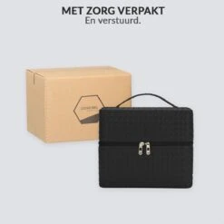Confibel Make Up Koffer - Uitklapbaar - 5 Opbergbakken - Met Spiegel - Zwart -Bekend Cosmetica Winkel 1200x1200 2546