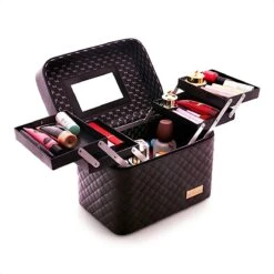 Confibel Make Up Koffer - Uitklapbaar - 5 Opbergbakken - Met Spiegel - Zwart -Bekend Cosmetica Winkel 1200x1200 2547